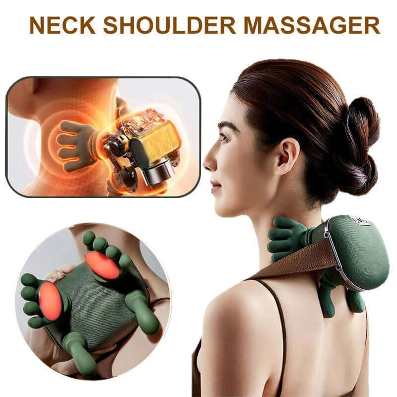 Portable 4D Neck & Shoulder Massager – Rechargeable Muscle Relaxation Device