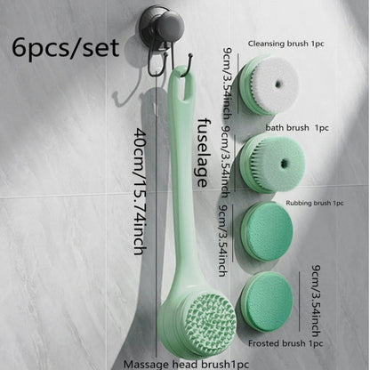 Electric Body Brush Back Scrubber for Shower, Waterproof Long Dual Handle Power Body Scrubber