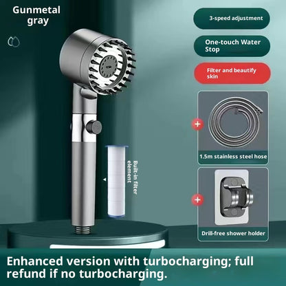 Supercharged Shower Head Shower Set Household Handheld Shower Head Bathroom Bracket