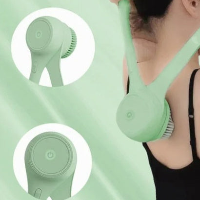Electric Body Brush Back Scrubber for Shower, Waterproof Long Dual Handle Power Body Scrubber